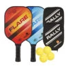 Rally Flare Graphite 2-Paddle Bundle - Paddles/Balls/Covers -Pickleball Promotion Store PBCFLR2 RallyFlareBundle 2pk BL RD 1000 55060.1675971534