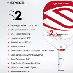 VANGUARD Power Air S2 Paddle 12 VANGUARD Power Air S2 Paddle -Pickleball Promotion Store VANGUARD Power Air S2 Specs 60564.1676658987